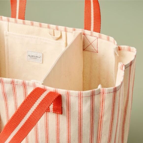 Hearth & Hand with Magnolia Engineered Stripe Market Tote - Picture 2 of 6